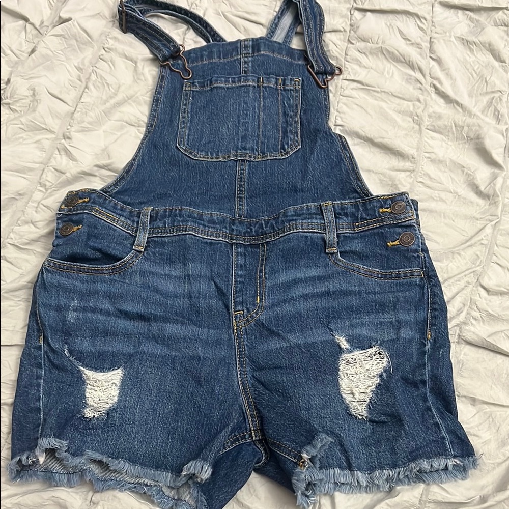 Cat & Jack Blue Distressed Denim Overalls
